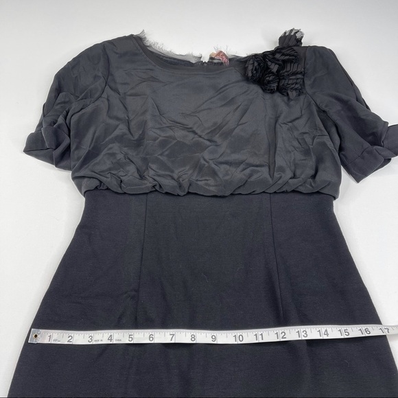 Eliza J Dress Black Silk Special Occasion Party Date Cocktail Wedding LBD Prom - Picture 15 of 16